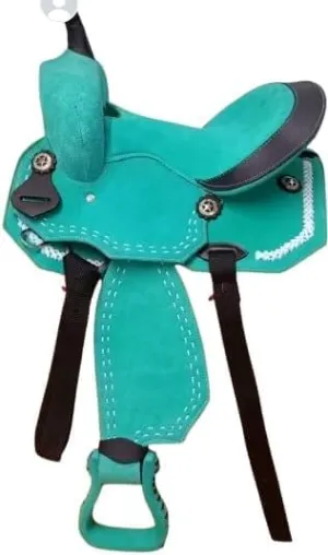 UMRAH International Synthetic Western Premium Handmade Cordura Lightweight Barrel Racing Horse Saddle Trail Tack Equestrian Horse Saddle Tack Size 10" to 18" inches Seat Avilable