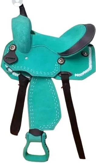 UMRAH International Synthetic Western Premium Handmade Cordura Lightweight Barrel Racing Horse Saddle Trail Tack Equestrian Horse Saddle Tack Size 10" to 18" inches Seat Avilable