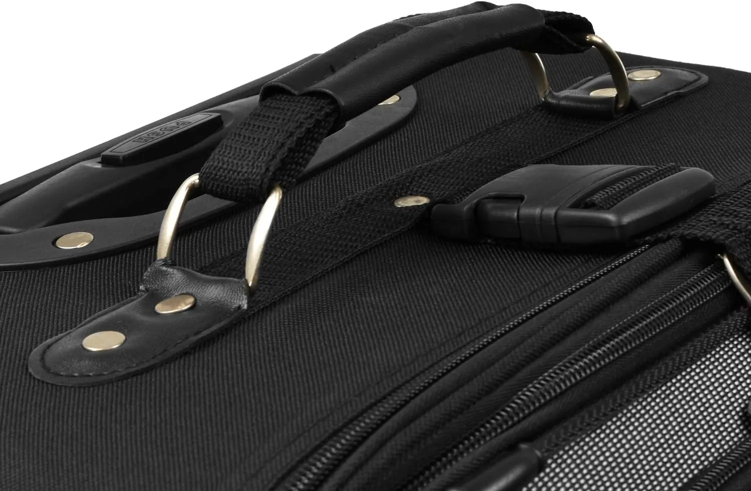 U.S. Traveler New Yorker Lightweight Softside Expandable Travel Rolling Luggage, Black/Grey, 4-Piece Set (15/21/25/29)