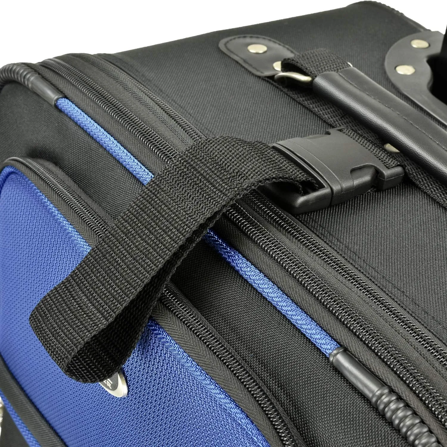 U.S. Traveler New Yorker Lightweight Softside Expandable Travel Rolling Luggage, Blue, 4-Piece Set (15/21/25/29)