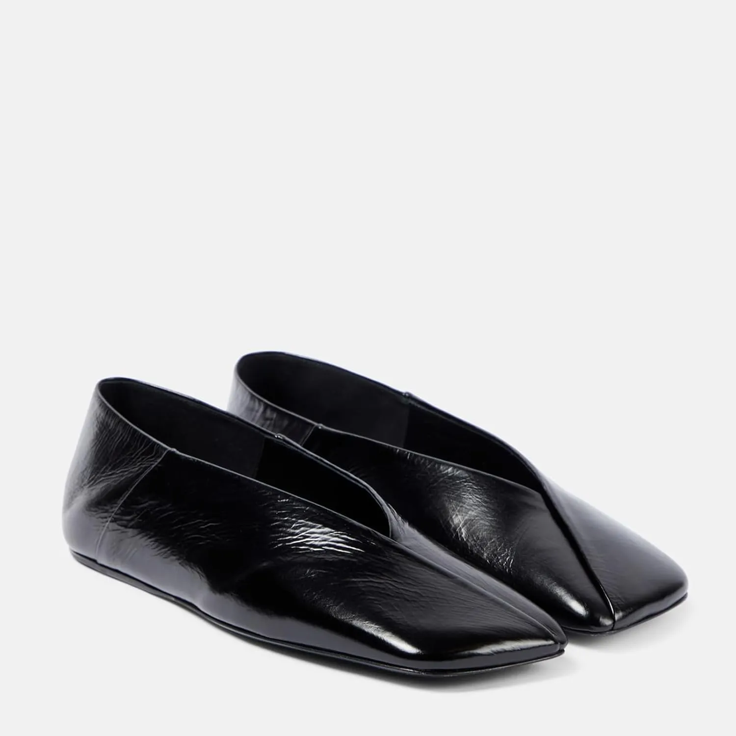 Vertundy Leather Ballet Flats for Women Square Toe Slip On Loafer Shoes Comfortable Dress Work Ballerina Flats for Casual Two-Tone