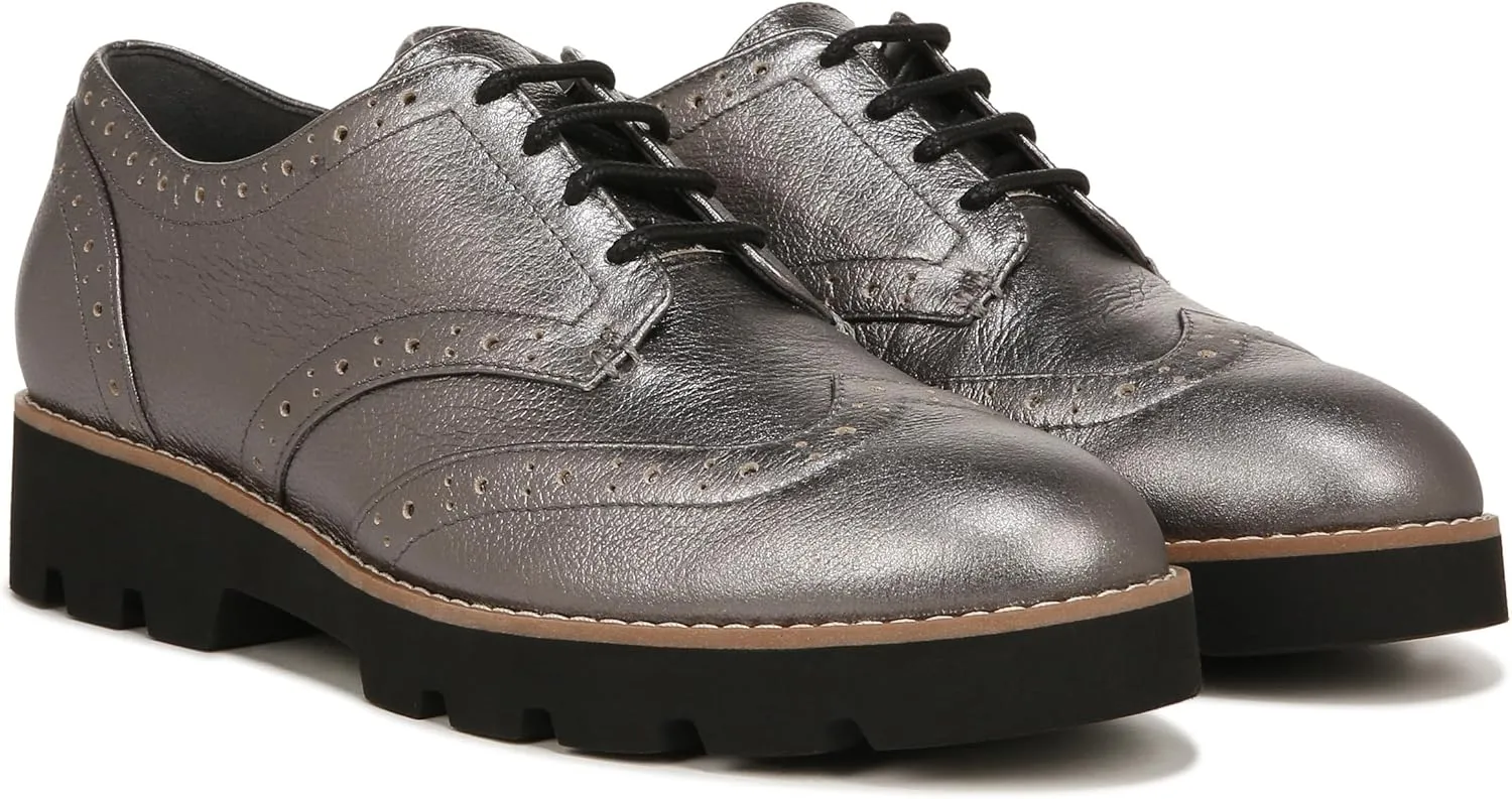 Vionic Womens Charm Alfina Comfort Lace Up Loafers- Supportive Walking Shoes for Heel Pain, Plantar Fasciitis with Orthotic Insole Arch Support That Corrects Pronation and Alignment Med-Wide Fit