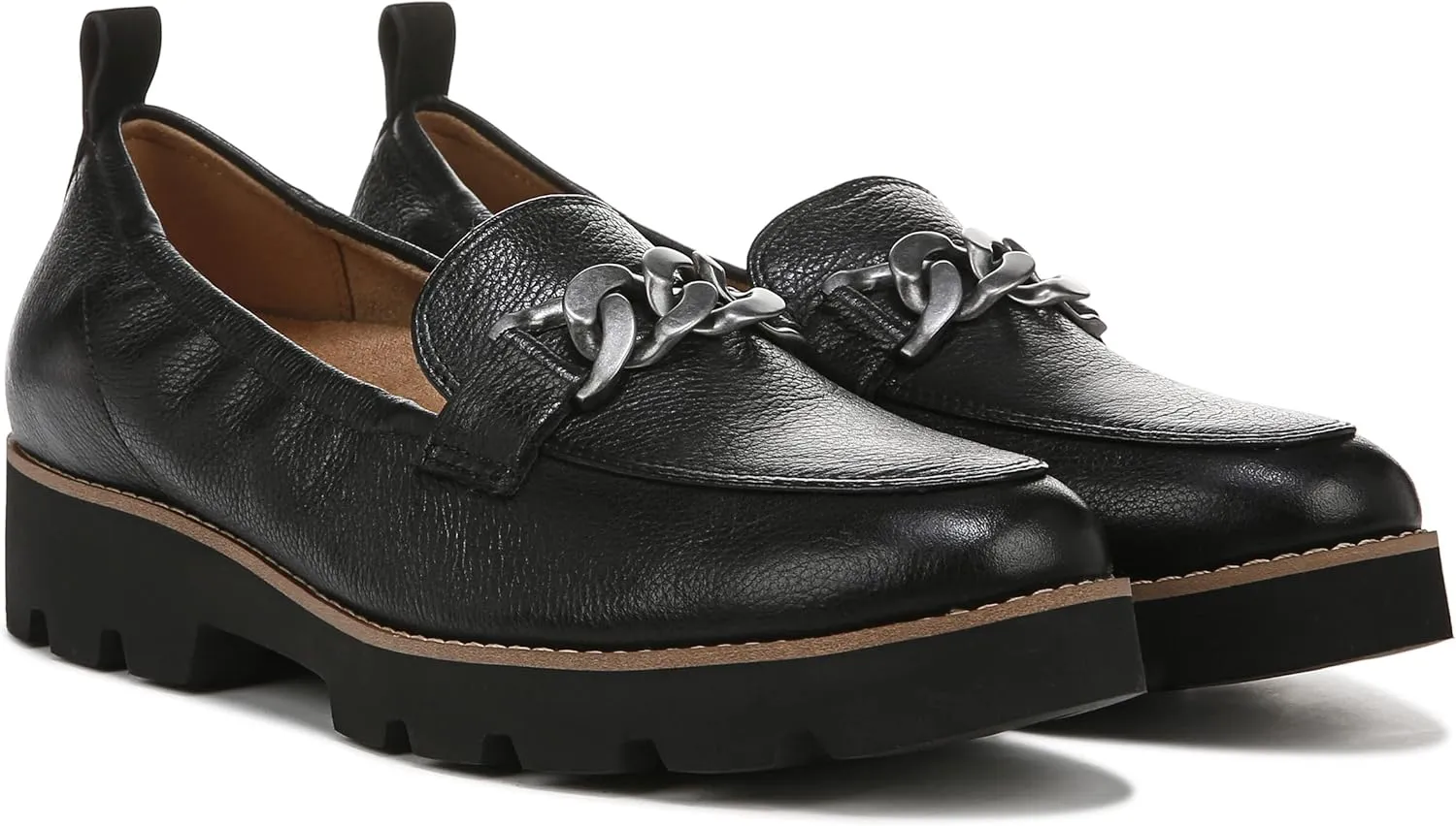 Vionic Women's Charm Cynthia Lug Sole Slip On - Supportive Ladies Lug Sole Loafers That Include Three-Zone Comfort with Orthotic Insole Arch Support, Medium Fit, Sizes 5-11