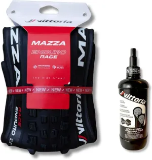 Vittoria Mazza Enduro Mountain Bike Tire Bundle with 150ml Universal Tubeless Tire Sealant - 29x2.6