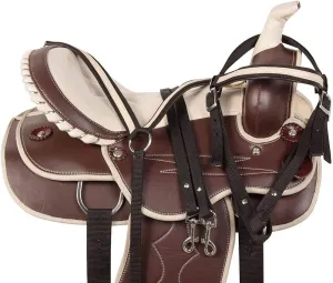 Western Barrel Racing Handmade Synthetic Cordura Horse Saddle Lightweight Trail Tack Equestrian Get Matching Headstall, Breastplate & REINS Size 10"-18" inches Seat Available, FRI03