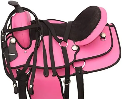 Western Barrel Racing Handmade Synthetic Cordura Horse Saddle Lightweight Trail Tack Equestrian Get Matching Headstall, Breastplate & REINS Size 10"-18" inches Seat Available, FRI04