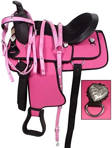 Western Barrel Racing Handmade Synthetic Cordura Horse Saddle Lightweight Trail Tack Equestrian Get Matching Headstall, Breastplate & REINS Size 10"-18" inches Seat Available, FRI05