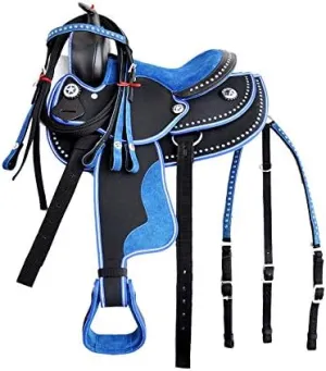 Western Barrel Racing Handmade Synthetic Cordura Horse Saddle Lightweight Trail Tack Equestrian Get Matching Headstall, Breastplate & REINS Size 10"-18" inches Seat Available, FRI09