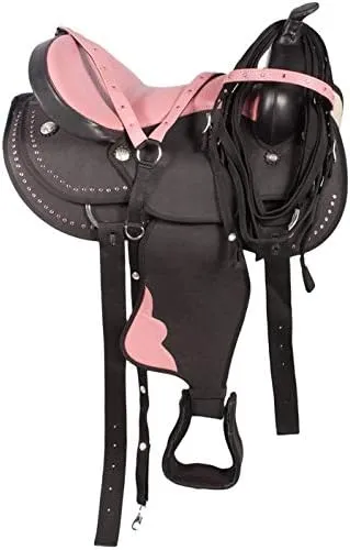 Western Barrel Racing Handmade Synthetic Cordura Horse Saddle Lightweight Trail Tack Equestrian Get Matching Headstall, Breastplate & REINS Size 10"-18" inches Seat Available, FRI10
