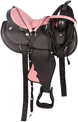 Western Barrel Racing Handmade Synthetic Cordura Horse Saddle Lightweight Trail Tack Equestrian Get Matching Headstall, Breastplate & REINS Size 10"-18" inches Seat Available, FRI10