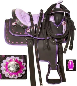 Western Barrel Racing Handmade Synthetic Cordura Horse Saddle Lightweight Trail Tack Equestrian Get Matching Headstall, Breastplate & REINS Size 10"-18" inches Seat Available, FRI14