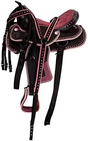 Western Barrel Racing Handmade Synthetic Cordura Horse Saddle Lightweight Trail Tack Equestrian Get Matching Headstall, Breastplate & REINS Size 10"-18" inches Seat Available, FRI18