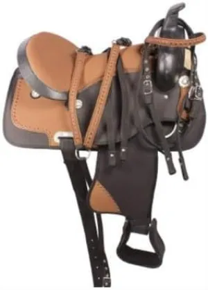 Western Barrel Racing Handmade Synthetic Cordura Horse Saddle Lightweight Trail Tack Equestrian Get Matching Headstall, Breastplate & REINS Size 10"-18" inches Seat Available, FRI20