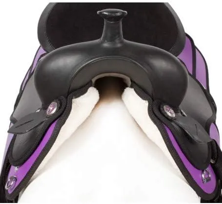 Western Barrel Racing Handmade Synthetic Cordura Horse Saddle Lightweight Trail Tack Equestrian Get Matching Headstall, Breastplate & REINS Size 10"-18" inches Seat Available, FRI24