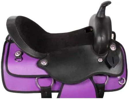 Western Barrel Racing Handmade Synthetic Cordura Horse Saddle Lightweight Trail Tack Equestrian Get Matching Headstall, Breastplate & REINS Size 10"-18" inches Seat Available, FRI24