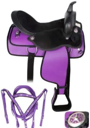 Western Barrel Racing Handmade Synthetic Cordura Horse Saddle Lightweight Trail Tack Equestrian Get Matching Headstall, Breastplate & REINS Size 10"-18" inches Seat Available, FRI24