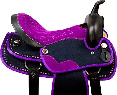 Western Barrel Racing Handmade Synthetic Cordura Horse Saddle Lightweight Trail Tack Equestrian Get Matching Headstall, Breastplate & REINS Size 10"-18" inches Seat Available, FRI28