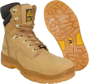 WOLF Work Boot | 100% Genuine Upper Leather | Oil, Heat, Chemical Resistant | Electrical Hazards | Non-Slip Rubber Sole | Padded Collar | Construction | Industrial PPE