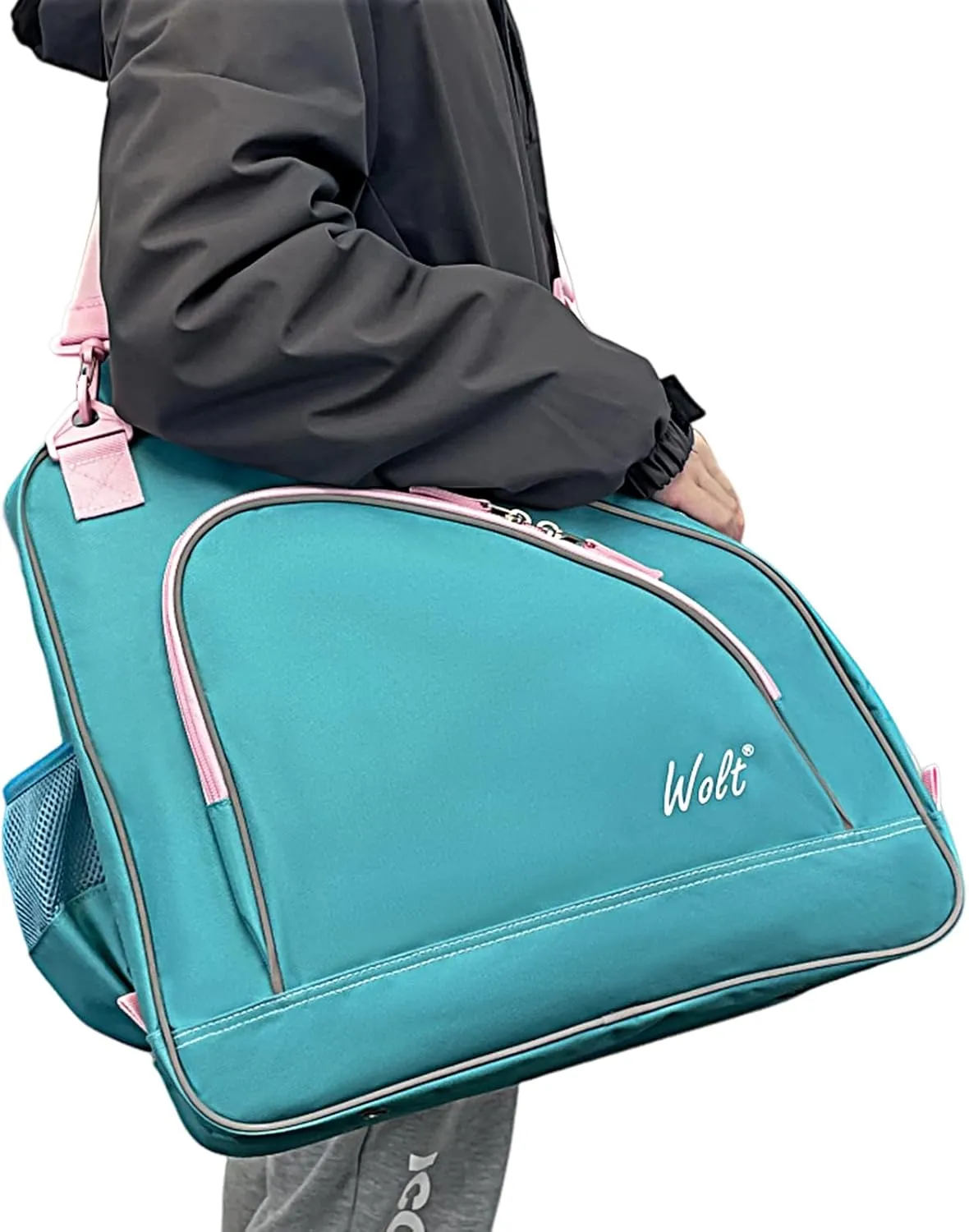 WOLT Ice Skate Bag - Roller Skate Bag, Inline Skate Bag with Adjustable Shoulder Strap for Both Youth and Adults.