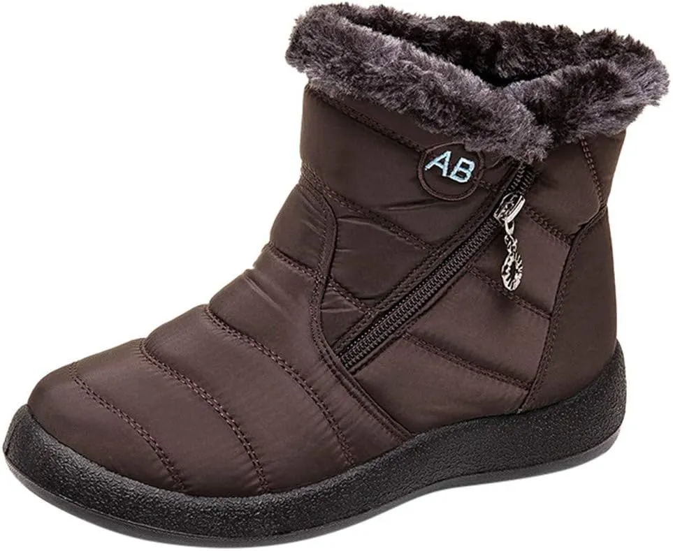 Womens Boots Snow Women's Faux Fur Boot Furry Fluffy Short Snow Boot Mid-Calf Boots Womens Wide Width Snow Boots Tall Zapatos De Mujer Para Nieve Botas De Invierno Para Mujer Con Tacones