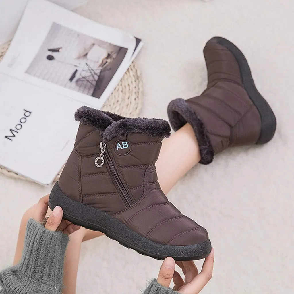 Womens Boots Snow Women's Faux Fur Boot Furry Fluffy Short Snow Boot Mid-Calf Boots Womens Wide Width Snow Boots Tall Zapatos De Mujer Para Nieve Botas De Invierno Para Mujer Con Tacones