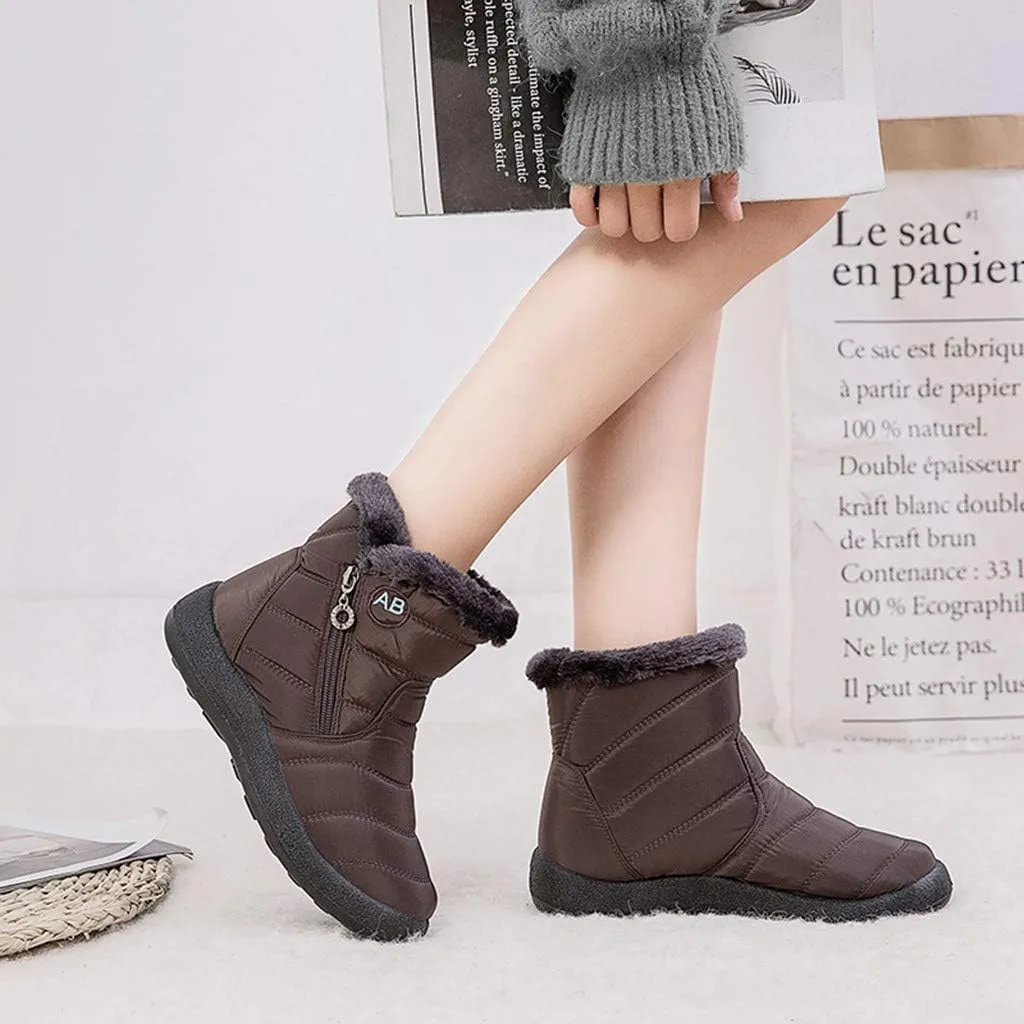 Womens Boots Snow Women's Faux Fur Boot Furry Fluffy Short Snow Boot Mid-Calf Boots Womens Wide Width Snow Boots Tall Zapatos De Mujer Para Nieve Botas De Invierno Para Mujer Con Tacones
