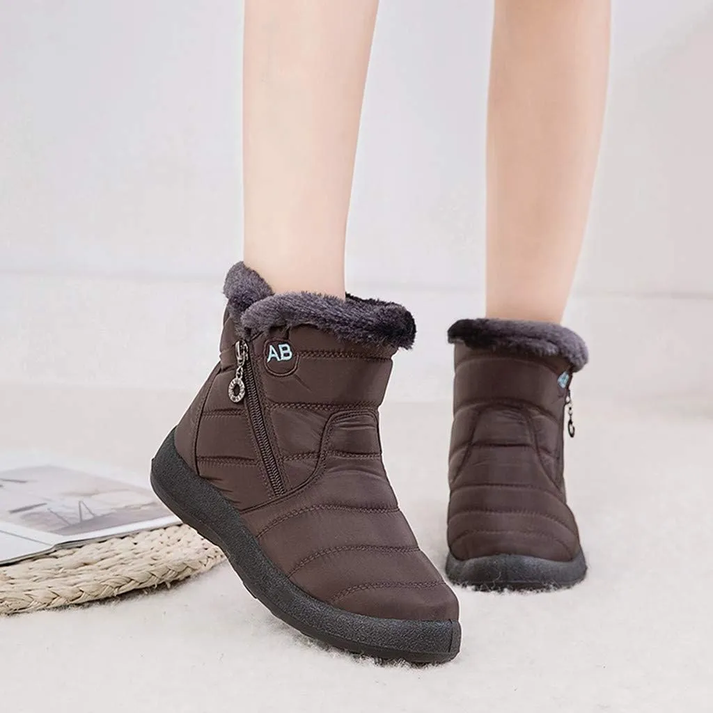Womens Boots Snow Women's Faux Fur Boot Furry Fluffy Short Snow Boot Mid-Calf Boots Womens Wide Width Snow Boots Tall Zapatos De Mujer Para Nieve Botas De Invierno Para Mujer Con Tacones