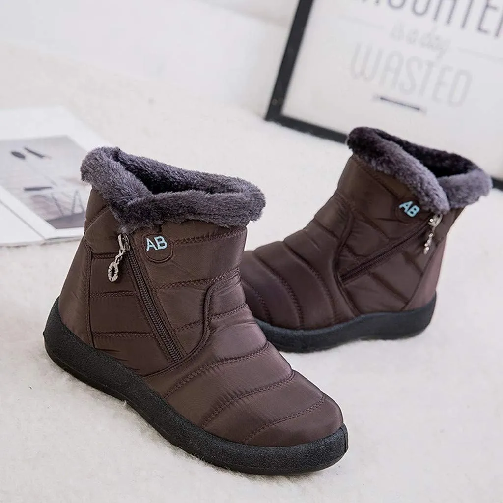 Womens Boots Snow Women's Faux Fur Boot Furry Fluffy Short Snow Boot Mid-Calf Boots Womens Wide Width Snow Boots Tall Zapatos De Mujer Para Nieve Botas De Invierno Para Mujer Con Tacones
