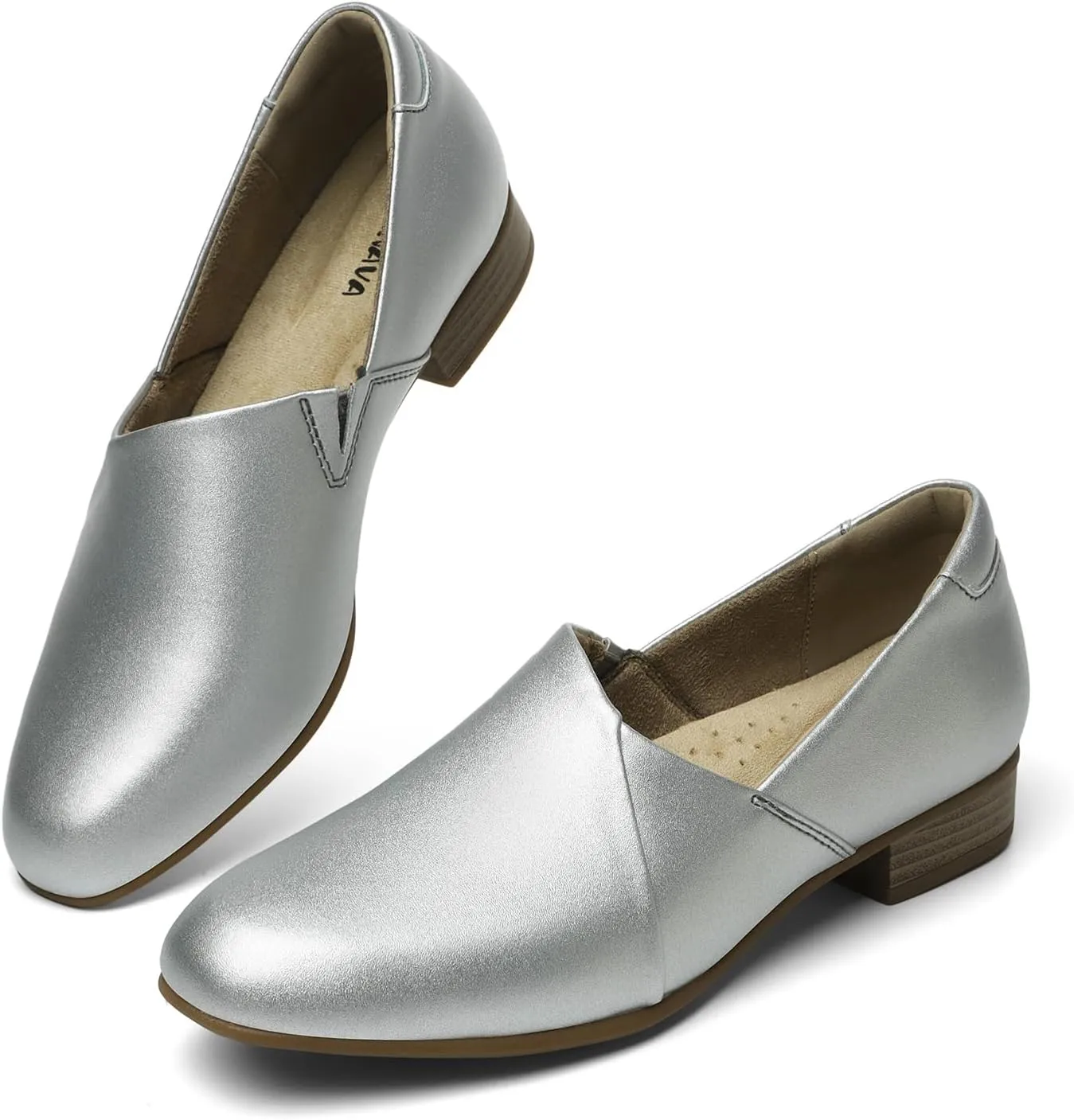 Women's Classic Comfort Dress Shoes Casual Leather Loafers Flats Cute Versatile Slip-Ons Everyday Work Shoes