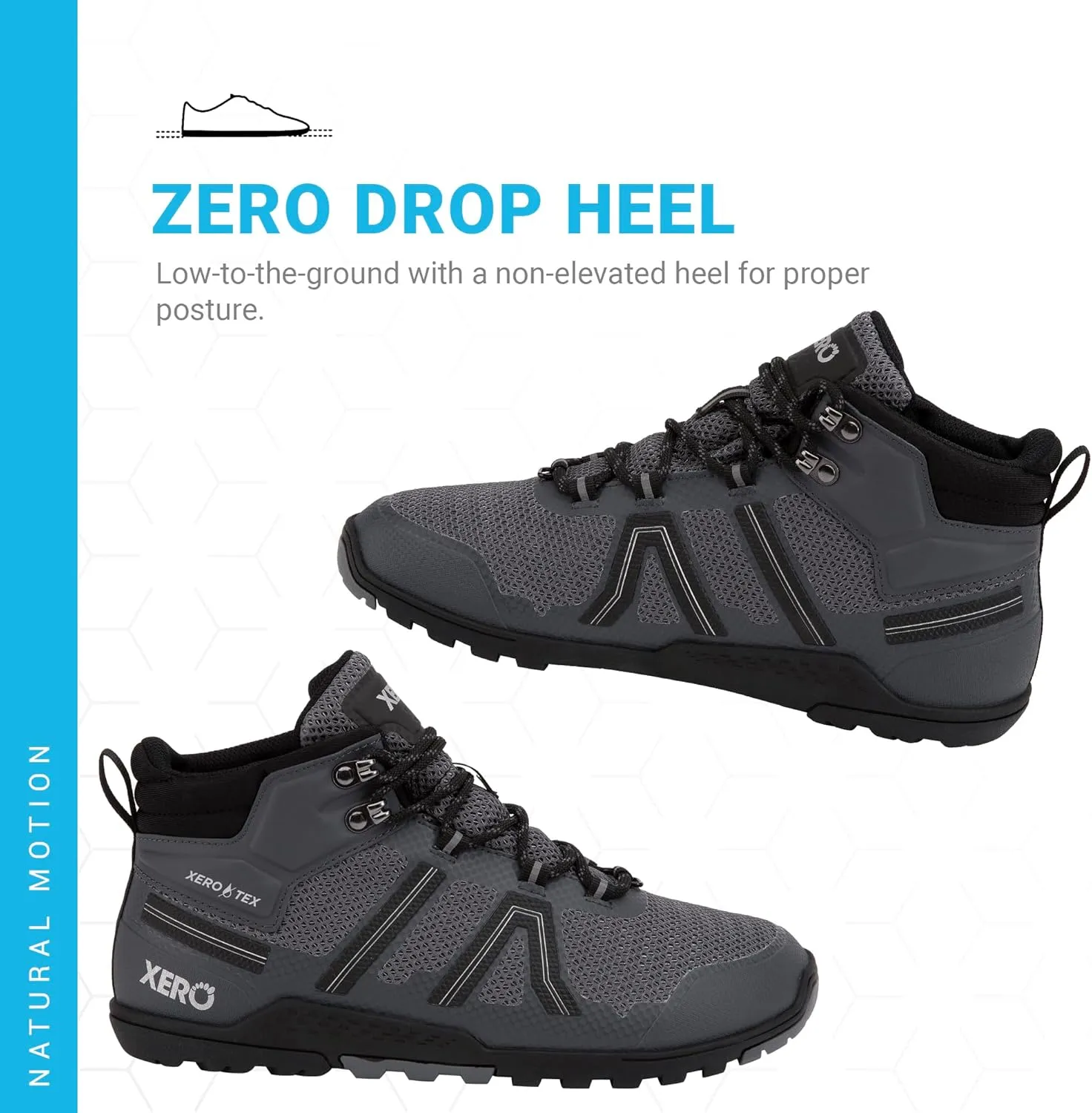 Xero Shoes Barefoot Hiking Shoes for Men | Xcursion Fusion Waterproof Hiking Boots | Zero Drop Shoes for Men, Wide Toe Box, Minimalist