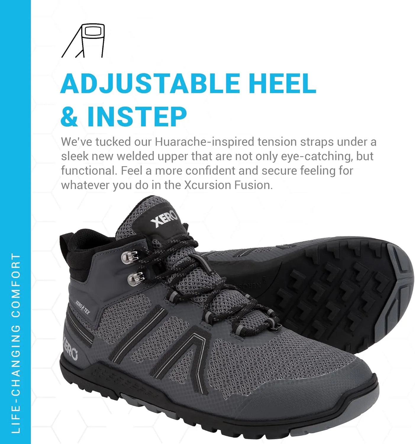 Xero Shoes Barefoot Hiking Shoes for Men | Xcursion Fusion Waterproof Hiking Boots | Zero Drop Shoes for Men, Wide Toe Box, Minimalist