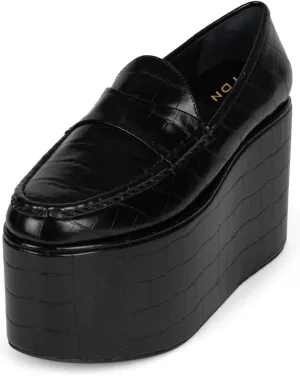 YDN Women's Fashion Platform Loafers High Platform Wedge Heels Comfy Slip On Shoes for Party Daily Outfit Size 4-16 US