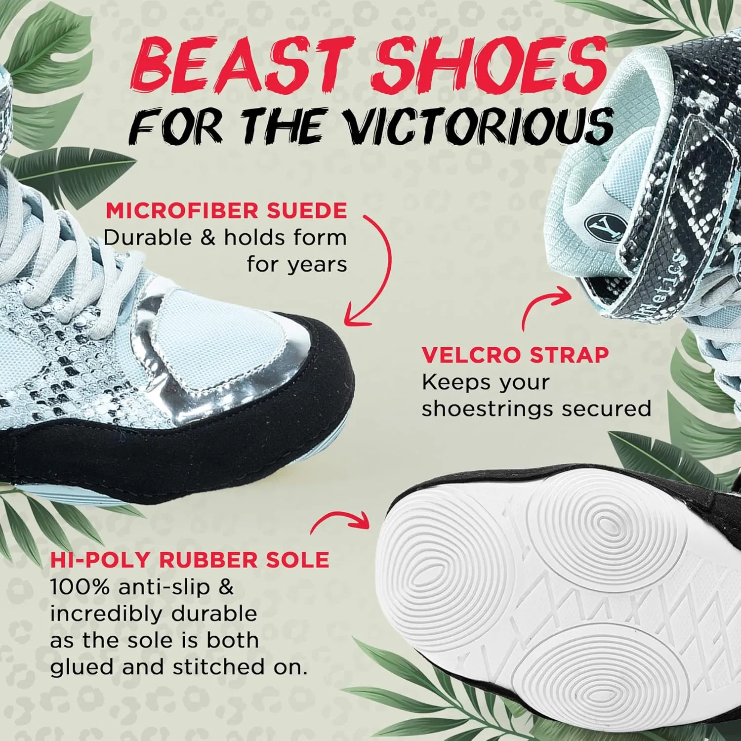 Youth Wrestling Shoes, 100% Anti-Slip Kids Wrestling Shoes, Durable Kids Boxing Shoes - Little Kid 11 to Big Kid 3 Sizes